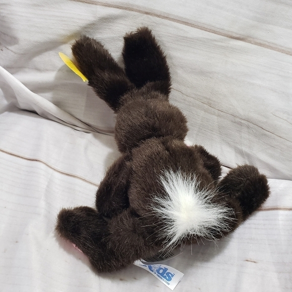 Kids Of America Dark Brown Bunny Rabbit 7" Plush Stuffed Animal Pink Satin Ears - Picture 5 of 7
